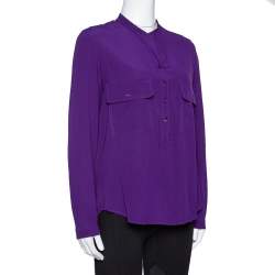 Pre Owned بلوزة ستيلا ماكرتني أستل حرير بنفسجية XS