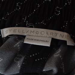 Stella McCartney Black Logo Print Silk Blend Jogger Pants L