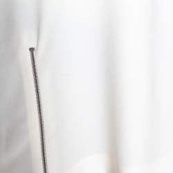 مملوكة مسبقًا بلوزة ستيلا مكارتني كريب أبيض بسحاب مزين أكمام طويلة مقاس كبير - لارج