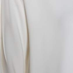 مملوكة مسبقًا بلوزة ستيلا مكارتني كريب أبيض بسحاب مزين أكمام طويلة مقاس كبير - لارج