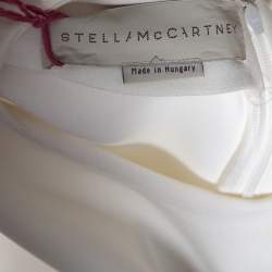 مملوكة مسبقًا بلوزة ستيلا مكارتني كريب أبيض بسحاب مزين أكما م طويلة مقاس كبير - لارج