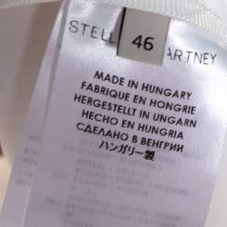 مملوكة مسبقًا بلوزة ستيلا مكارتني كريب أبيض بسحاب مزين أكمام طويلة مقاس كبير - لارج