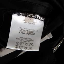 Pre Owned فستان ستيلا مكارتني رقبة حمالات مزخرف ساتان أسود مقاس صغير (سمول)