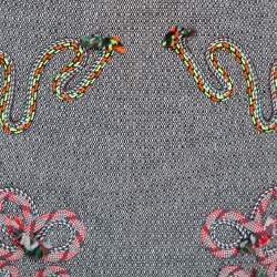 Pre Owned تنورة ستيلا مكارتني قصيرة مطرزة تويد رصاصي مقاس وسط (ميدوم)