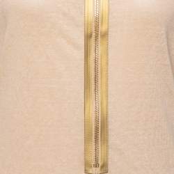 Pre Owned Stella McCartney Beige Linen & Cotton Zip Front Tank Top L