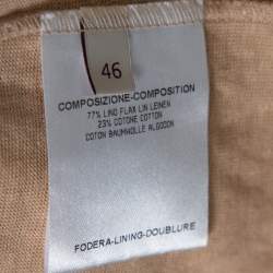 Pre Owned Stella McCartney Beige Linen & Cotton Zip Front Tank Top L