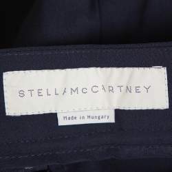 Pre Owned Stella McCartney Navy Blue Crepe Side Slit Detail Trousers S