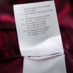 Stella McCartney Burgundy Floral Jacquard Wool Long Sleeve Dress M