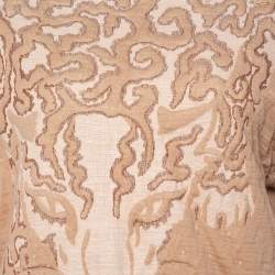 Pre Owned Stella McCartney Beige Leopard Jacquard Knit Sweatshirt L