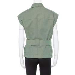 Pre Owned Stella McCartney Green Canvas Belted Vest S