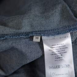 Pre Owned Stella McCartney Blue Denim Tiger Embroidered Shirt S