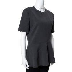 مملوكة مسبقًا توب ستيلا مكارتني "ميريلا" تنورة فوقية صوف مرن رصاصي مقاس صغير (سمول)