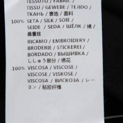 Pre Owned Stella McCartney Black Silk Embroidery Detail Button Front Shirt M