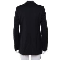 Pre Owned Stella McCartney Midnight Blue Wool Contrast Trim Detail Mathilda Blazer L