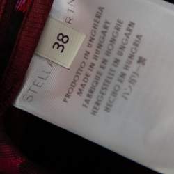 Pre Owned Stella McCartney Burgundy Floral Jacquard Wool Hi-Low Hem Top S