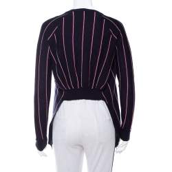 Pre Owned جمبر ستيلا مكارتني صوف مخطط أزرق كحلي مقاس صغير - سمول