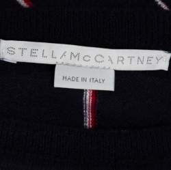 Pre Owned جمبر ستيلا مكارتني صوف مخطط أزرق كحلي مقاس صغير - سمول