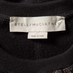 Pre Owned Stella McCartney Black Cotton Knit Paisley Jacquard Patch Detail Sweatshirt S