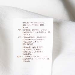 Pre Owned توب ستيلا ماكرتني أبليك كورشيه وردة قطن أبيض مقاس متوسط