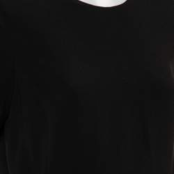 Pre Owned Stella McCartney Black Crepe Side Buckle Detail Top L
