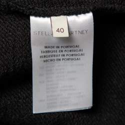 Pre Owned Stella McCartney Black Cotton Crystal Embellished & Applique Detail Crewneck Sweatshirt S