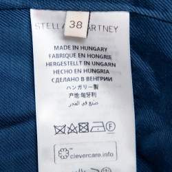 Pre Owned Stella McCartney Blue Crepe Button Front Blazer & Zipper Detail Elastic Waist Trousers S