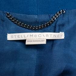 Pre Owned Stella McCartney Blue Crepe Button Front Blazer & Zipper Detail Elastic Waist Trousers S