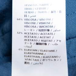 Pre Owned Stella McCartney Blue Crepe Button Front Blazer & Zipper Detail Elastic Waist Trousers S