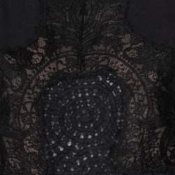 Pre Owned فستان ستيلا مكارتني صغير كبير الحجم دانتيل و كريب أسود مقاس وسط (ميديوم)