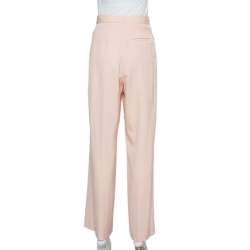 Pre Owned Stella McCartney Pink Wool Flared Leg Trousers S