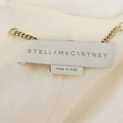 Pre Owned Stella McCartney Cream Wool Sleeveless Button Front Blazer Coat M