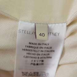 Pre Owned Stella McCartney Cream Wool Sleeveless Button Front Blazer Coat M