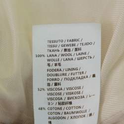 Pre Owned Stella McCartney Cream Wool Sleeveless Button Front Blazer Coat M