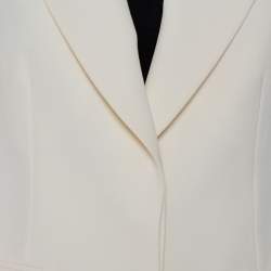 Pre Owned Stella McCartney Cream Wool Sleeveless Button Front Blazer Coat M