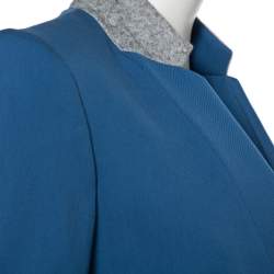Stella McCartney Blue Wool Contrast Collar Trim Blazer & Tapered Leg Trousers S