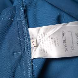 Stella McCartney Blue Wool Contrast Collar Trim Blazer & Tapered Leg Trousers S