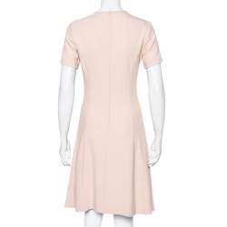 Pre Owned فستان ستيلا ماكرتني سكاتر تفاصيل رقبة ثقب مفتاح كريب وردي فاتح مقاس صغير