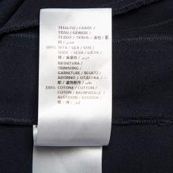 Pre Owned Stella McCartney Midnight Blue Silk & Lace Paneled Maxi Skirt S