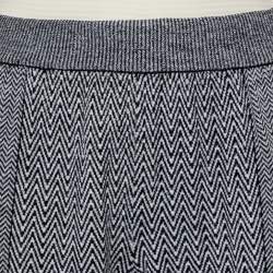 Pre Owned بنطلون ستيلا مكارتني نمط مموج مونوكرومي صوف وحرير مقاس صغير جدًا - إكس سمول