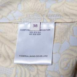 Pre Owned Stella McCartney Yellow Floral Printed Silk Tapered Pants S