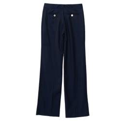 Pre Owned Stella McCartney Navy Blue Wool & Mohair Straight Leg Pants S