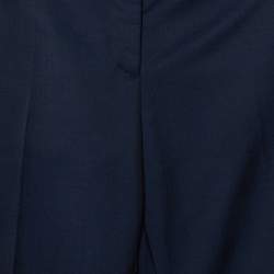 Pre Owned Stella McCartney Navy Blue Wool & Mohair Straight Leg Pants S