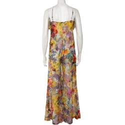 Pre Owned Stella McCartney Multicolor Floral Printed Cotton Ruffled Wide Leg Jumpsuit M
