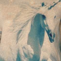 Pre Owned Stella McCartney Light Pink Unicorn Printed Cotton & Wool Sweatshirt L