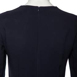 Stella McCartney Navy Blue Cady Long Sleeve Peplum Blouse S