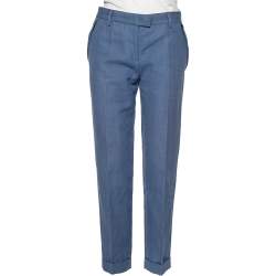 Pre Owned Stella McCartney Blue Hemp Formal Pants M