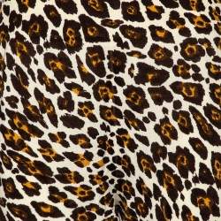 Pre Owned بنطلون رياضي ستيلا مكارتني صوف نقشة الفهد كريمي مقاس متوسط - ميديوم