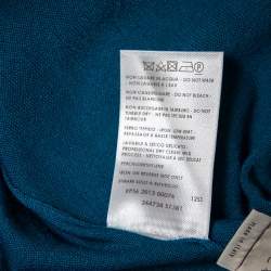 Pre Owned Stella McCartney Bright Blue Wool Cinched Waist & Hem Detail Pants M