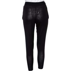 مملوكة مسبقًا Stella McCartney Black Cashmere & Silk Knit Tapered High Rise Pants S