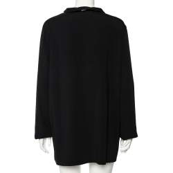 Pre Owned Stella McCartney Black Crepe Zip Detail Long Sleeve Arlesa Blouse L